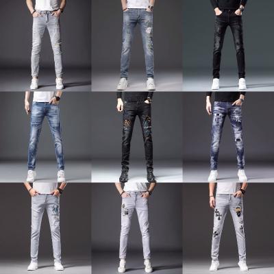 China 2023 Explosive men's jeans QUICK DRY style loose straight men's denim casual elastic jeans pants for sale