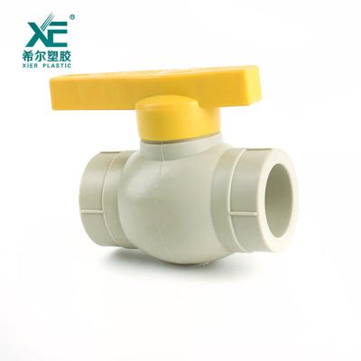 China XIER general hot sale professional plastic ppr ball valve famous brands yellow handle 1/2