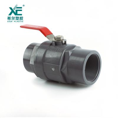 China Other China Supplier Plastic PVC Two Pieces Ball Valve With Stainless Steel Handle for sale