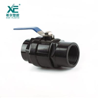 China Other Good Quality PVC Black Body Stainless Steel Handle 2 Piece Ball Valve for sale