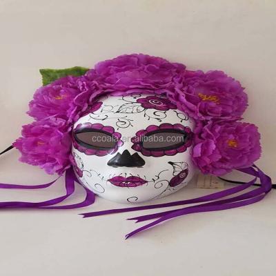 China PLASTIC Day of the Dead Sugar Skull Male Mask Mexico Festival Costume for sale