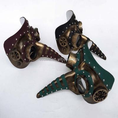 China Metal / Plastic Long Nose Multi Colored Venetian Style Steampunk Masks for sale