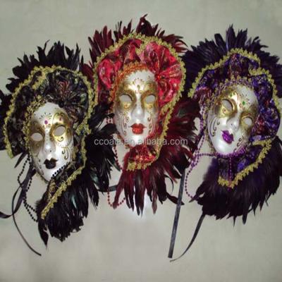 China Jester Mask Mardi Gras Venetian Halloween Full Face Venetian Mask Ball Masquerade Paper Female Mask for sale