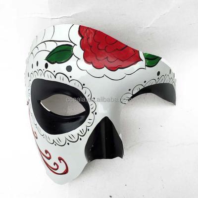 China Skeleton Costume Cosplay Sugar Skull Day Of The Dead Mask Halloween PLASTIC Masquerade Mask for sale