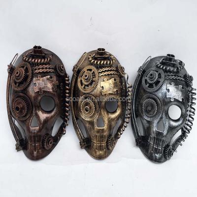 China Metal / Plastic Steampunk Style Phantom Full Face Men Masquerade Mask Prom Party for sale