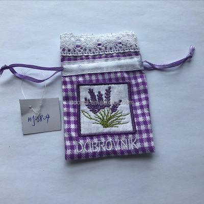 China Recyclable Cheap Wholesale Handmade Embroidered Cotton Lavender Bags for sale