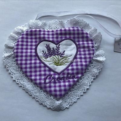 China Recyclable 100% Cotton Fabric Lavender Small Heart Shaped Pillow for sale