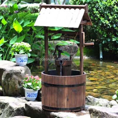 China 62x55x103cm Wooden Garden Wooden Wish Well Planter With Pump Not Coated for sale