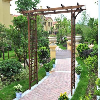 China Easily Assembled Climbing Gazebo Rose Arch Pergola Plant Tree House Garden Patio Wooden Kids Gym for sale