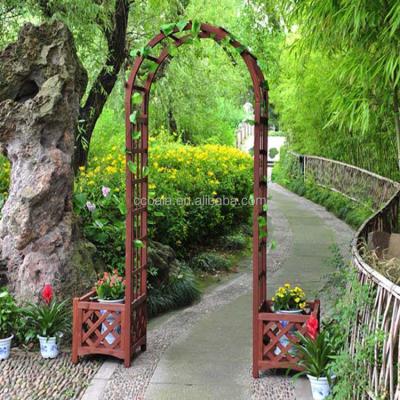 China Easily Assembled Outdoor Decorative Arch Wooden Trellis Garden Flower Plant Climb Arbor for sale