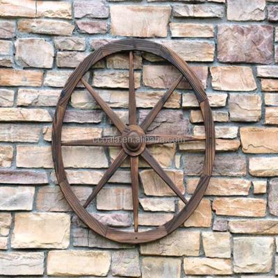 China Dia90x3.3cm Rustic Wooden Western Decor Wooden Wheels Ornaments Wooden for sale