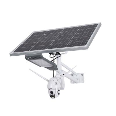 China Light Grey Big Size Solar Panel Solar Powered LED Street Lights With Security Camera for sale