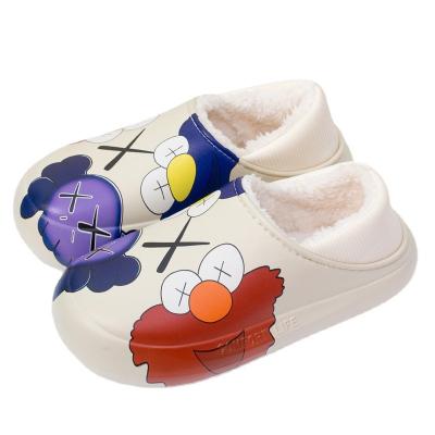 China Height Increasing Customized Loaf Cotton Slippers Winter Indoor Plush Non Slip Unisex Slippers for sale