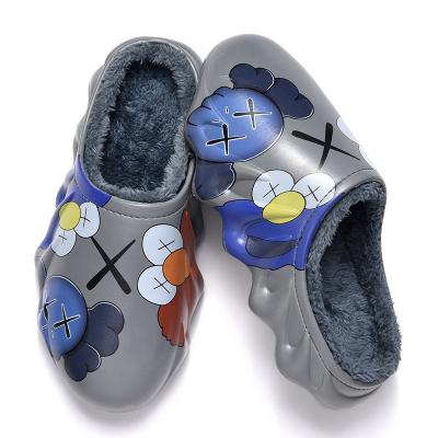 China Unique Plush Thermal Flame Cotton Slippers Indoor And Outdoor Fashionable Cotton Shoes for sale