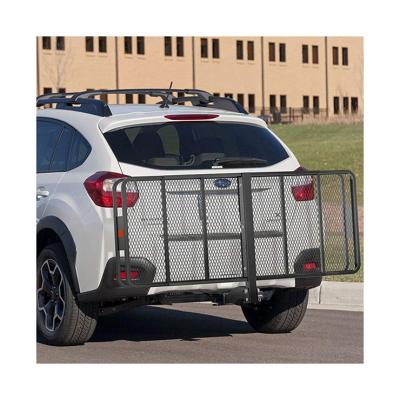 China Hard Suitable Price Top Quality Hitch Mount Cargo Folding Carrier Luggage Basket for sale