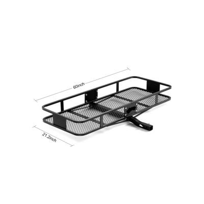 China Hard Durable Using Low Price Folding Hitch Mount Truck Bed Supplement Cargo Carrier Luggage Basket for sale