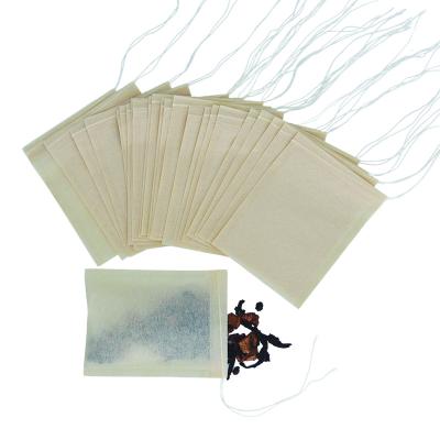 China With String 80 x 100mm Disposable Brown Color Tea Filters With Strings Non Bleach Manila Hemp Paper Chlorine Free (100pcs/bag) for sale