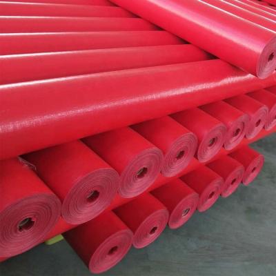 China Water Resistant Quality Guaranteed Mesh HDPE Tarpaulin HDPE Woven Fabric 90gsm Red Color for sale