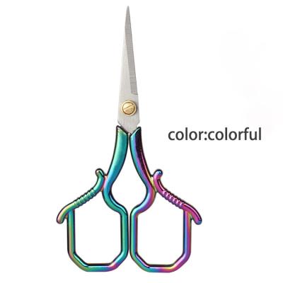 China Embroidery Stainless Steel Retro Home Office DIY Handmade Small Square Handle Scissors For Gift for sale