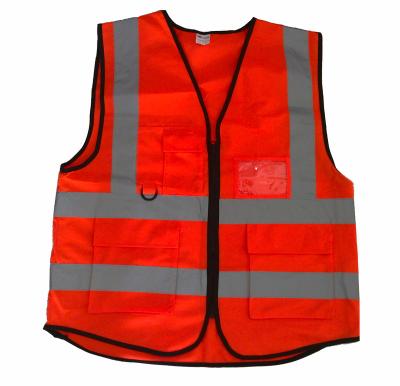 China 2023 Black Fluorescent Popular Multi Reflector Reflector Pocket Security Personal Safety Vest Can Print Logo for sale