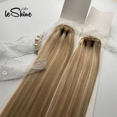 China Wholesale Remy Human Hair Balayage Blonde Full Cuticle Weft 100% Seamless Weft Clip In Hair Extensions for sale