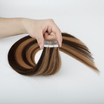 China Full Cuticle Hair Tangling Hair Extensions 100% Balayage Brizoan Mini Tape In Real Human Double Tape Hair Free Pulled Human Hair Extension For Salons for sale