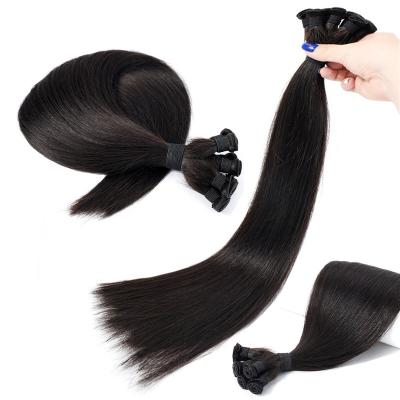 China Silky Straight Wave LeShine Double Drawm Super Virgin Straight Silky Straight Wave Hand Tied Weft Extensions for sale