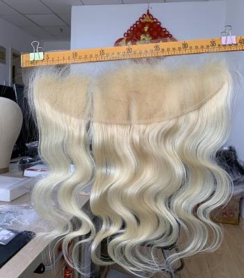 China Wholesale Price Blonde 613 Cuticle Silky Straight Virgin Human Hair Straight Ear To Ear 13x4 Lace Closures And Headbands for sale