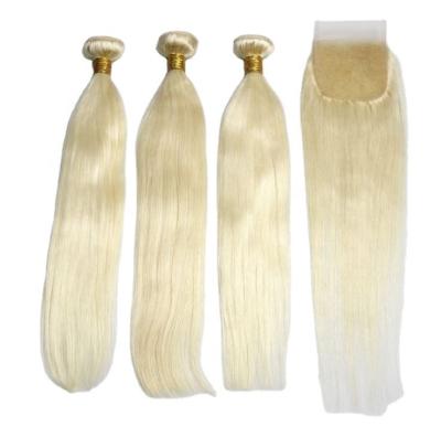 China Body Wave 613 Virgin Brazilian Deep Wave Silky Straight Silky Straight Blonde Hair Bundles With Lace Headband With Closures for sale