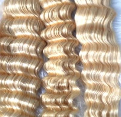 China Wholesale 613 Silky Deep Wave Blonde Deep Wave Body Bundles Virgin Hair Bundle With Closure Factory Price 613 100% Hair Bundles for sale