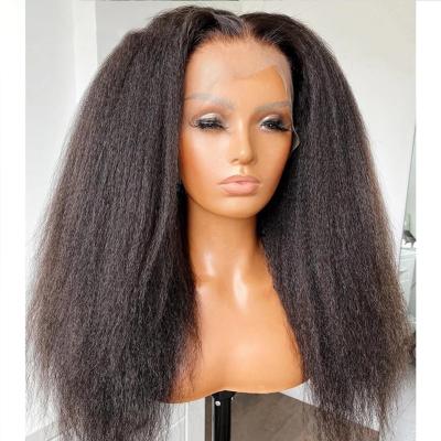 China Lace Front Wig Remy Yaki Hair HD Lace Front Wigs For Brazilian Black Brazilian Women Wholesale Transparent Swiss Lace Front Natural Yaki for sale