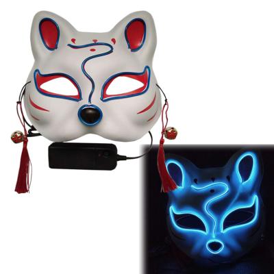 China Breathable Party Face Mask Men Women Cosplay Fox Party Mask LED Glow Light Night Party Mask for sale