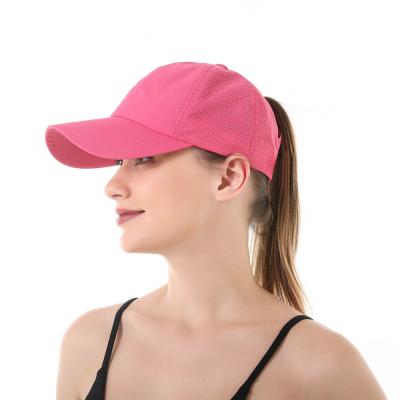 China New COMMON Breathable Criss Cross Ponytail Hat Mesh Sun Visors Outdoor Sports Baseball Hats Spring Summer For Women 2021 for sale