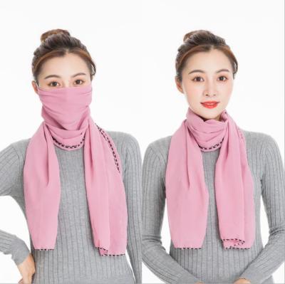 China Autumn Winter Fashion Warm Chiffon Comfortable Scarf With Mask For Women for sale