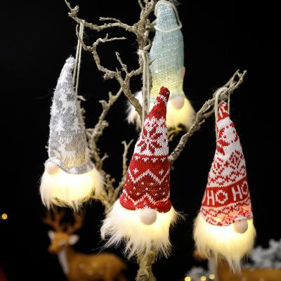 China Hot Selling Santa Claus Led Christmas Decorations Tree Lights Ornaments Pendant for sale