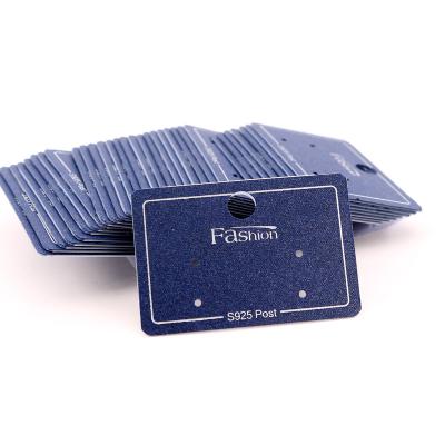 China Jewelry Packaging Card Maker Custom 3x4.5cm Small Dark Blue Earring Card Jewelry Packaging Card for sale