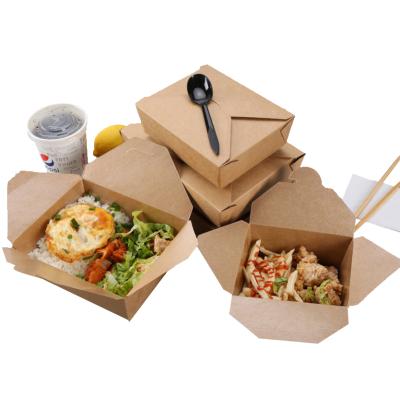 China Fried Chicken Biodegradable Disposable BBQ Fast Food Box Packaging Paper Takeout Box for sale