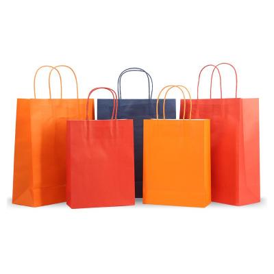 China Recycled Materials Wholesale Custom Deli Packed Color Kraft Paper Bag for sale