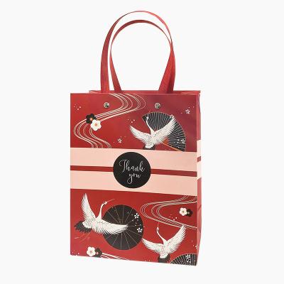 China Recycled Materials Spot Chinese Style Crane Gift Bag Antique Rivet Card Paper Bag White Business Holiday Packaging Bag for sale