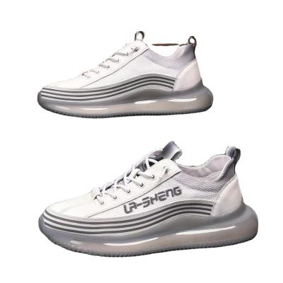 China 2022 Newest Trend Breathable Mesh Cushioning Running Outdoor Sports Series Soft Bottom Air Cushion Sports Casual Shoes White Gray for sale