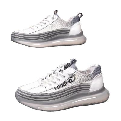 China 2022 Trend Air Cushion Coconut Cushion Basketball Travel Shoes White Gray Cushioning Unique Leather Soft Breathable Casual Sports Shoes for sale