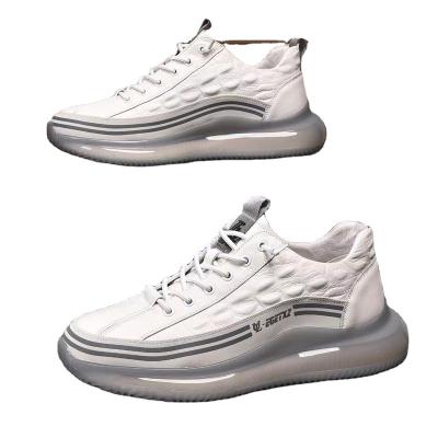 China Cushioning 2022 Tide Brand Leather Air Cushion Shoes White Business Party Leather Shoes Sports Comfortable Soft Casual Shoes for sale