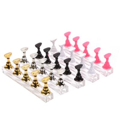 China Magnetic Nail Art Display Stand Holder Manicure Tool Acrylic Nail Tip Practice Holder For Home Salon Makeup 12.2*7*1.5cm for sale