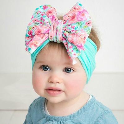 China For Baby Bows Decoration RTS Ball Cloth Headwrap Soft Floral Print Colorful Headband Elastic Turban Baby Headwrap for sale