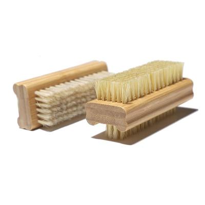 China NAIL Bamboo Nail Brush, Bilateral Firm Nature Wooden Sisal Scrub Brush for Toes and Nails, Cleaning Nail Brush for sale