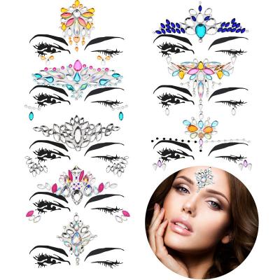 China Mermaid Face Jewelry Festival Face Gemss Temporary Rhinestones Rave Eyes Body Bindi Temporary Stickers Crystal Face Stickers Decorations for sale