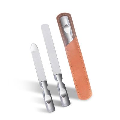 China Stainless Steel Steel Nail Folder with Anti-Slip Handle and Leather Case, Easily Sided Double and Nail Folders for Men and Women for sale