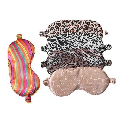 China Anti-Wrinkle Leopard Sleep Mask Blackout, Cute Natural Sleep Mask with Adjustable Elastic Strap, Satin Eye Cover for Adults Women Men for sale