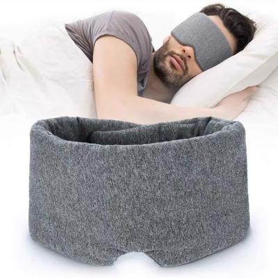 China Anti-Wrinkle 100% Cotton Sleep Mask Handmade Blackout Comfortable And Breathable Eye Mask For Airplane Blindfold Adjustable Sleeping Blinder for sale