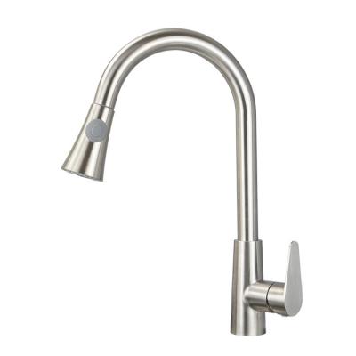 China Pull Out Spray Stainless Steel Pull Out Kitchen Faucet Hot And Cold Dish Sink Faucet Universal Pull Down Faucet for sale